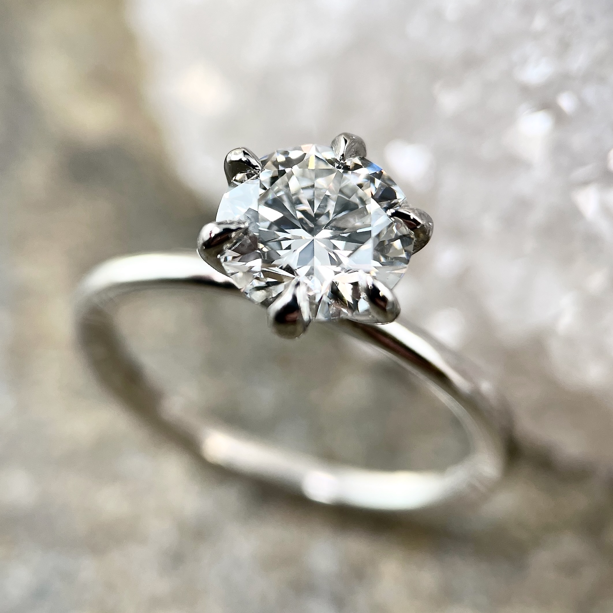 Solitaire lab grown diamond ring
