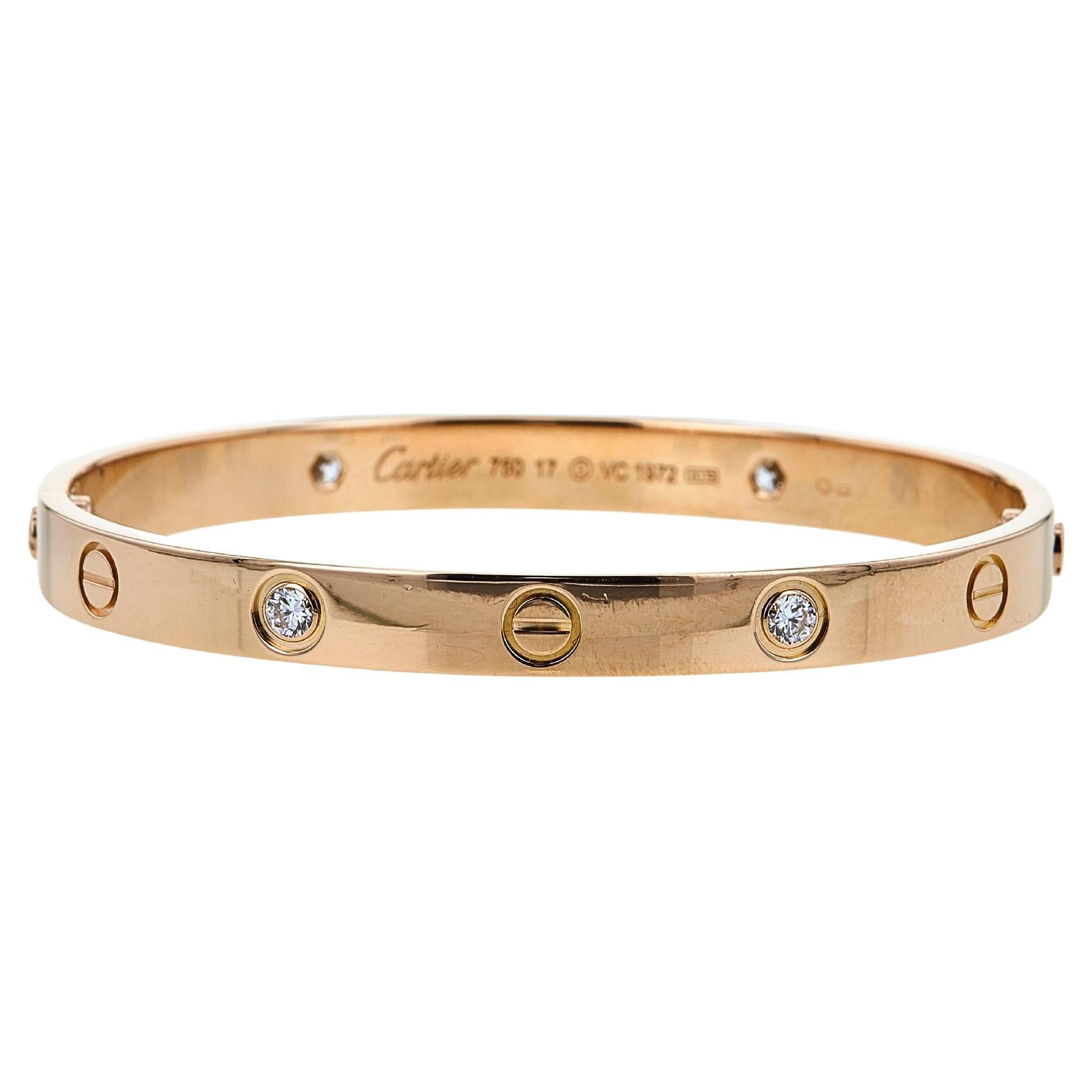 Cartier love bracelet diamonds rose gold
